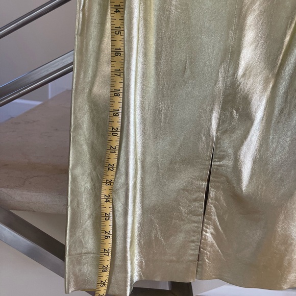 VINTAGE JILL STUART GOLD METALIC SKIRT - Picture 13 of 14